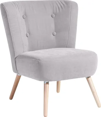Produktbild von Sessel Kassi Bezug Veloursstoff Buche natur / silber 22380