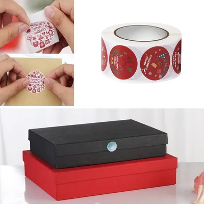 2000 Stück Weihnachtsaufkleber auf Rolle, runde Etiketten für Geschenkverpackungen, selbstklebende Aufkleber für