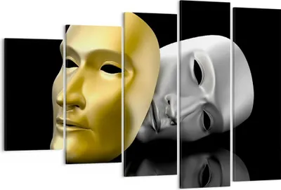 Produktbild von Bild auf Leinwand - Leinwandbild - Maske Theater Bühne Schauspieler - 150x100cm - Wand Bild - Wanddeko - Leinwanddruck - Bilder - Kunstdruck - Leinwand bilder - Wandkunst - EG150x100-2432