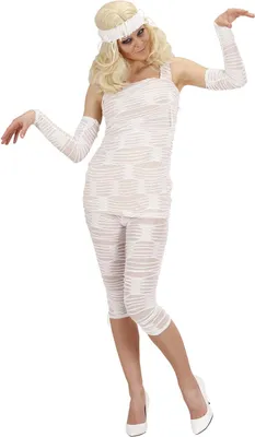 Productafbeelding van y Mummie Halloween kostuum voor dames, wit