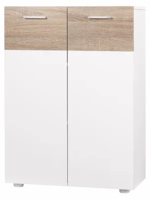 Produktbild von kleankin Badezimmerschrank Badschrank mit 3 Regalfächer verstellbar Spanplatte