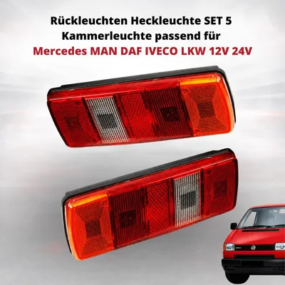 Produktbild von Rückleuchten Heckleuchte SET 5 Kammerleuchte passend für Mercedes MAN DAF IVECO LKW 12V 24V