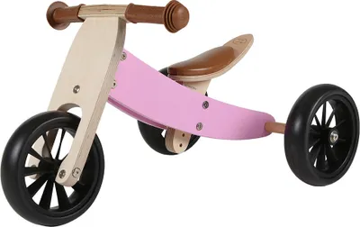 Produktbild von Bandits & Angels Smart Bike Laufrad Holz 4-in-1 Retro Pink ab 1 Jahr – Für Jungen und Mädchen – Laufrad aus Holz – Umkehrbar in Dreirad und Zweirad – Verstellbarer Sattel