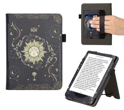 Produktbild von kwmobile Klapphülle kompatibel mit Amazon Kindle Paperwhite 11. Generation 2021 Hülle - Flipcase für Kindle Paperwhite Hülle mit Handschlaufe - Tarot
