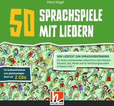 Image de 50 jeux linguistiques accompagnés de chansons. Double CD audio accompagnant le livre