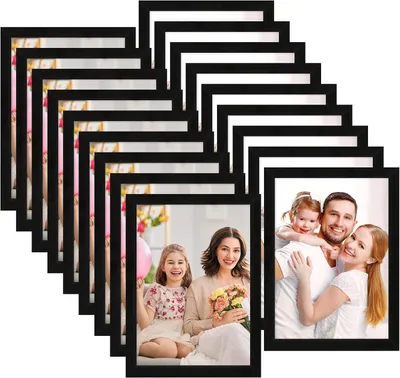 Zdjęcie produktu dla Zestaw ram Fotolisten, 18 czarnych ram, format 10x15 cm, do dekoracji ścian
