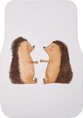 Produktbild von Mr. & Mrs. Panda Fußmatte Auto Igel Liebe - Weiß - Geschenk, Fürs, Autoteppich, Hochzeit, Verlobt, Freundin, Automatte, Jahrestag, Schmutzfangmatte