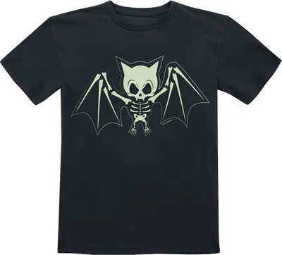 Produktbild von Tierisch T-Shirt Uni Kids - Fledermaus Skelett schwarz 140