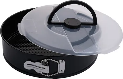 Produktbild von Springform Kuchenform mit Deckel Backform Tortenform rund Auflaufform 26 cm Antihaft Tortenboden schwarz Backblech Blech