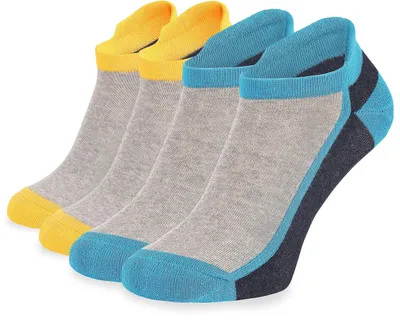 Obrázok produktu pre EVERYJOY dámske športové ponožky do tenisiek, 4 kusy, priedušné, model EJGIWS1C001 (balenie 4 kusy - žlté/modré)