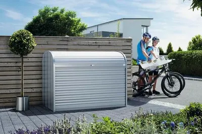 Obrázek produktu pro Biohort roletový box StoreMax box na odpadky box na kola 190 - (190x97x136cm) stříbrno-kovový
