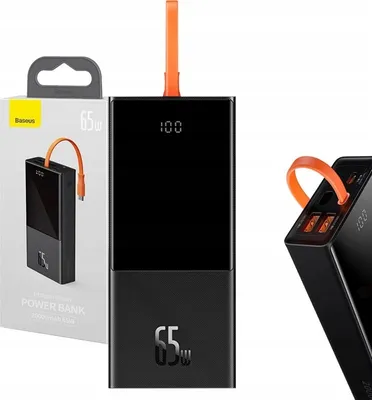 Produktbild von Powerbank 20000Mah 65W Baseus 2X Usb-A 2X Usb-C Qc Pd Led + Usb-C Kabel