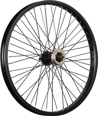 Produktbild von 20 Zoll BMX Fahrrad Hinterrad Aluminiumfelge 48 Loch schwarz mit 16 Zahn Ritzel