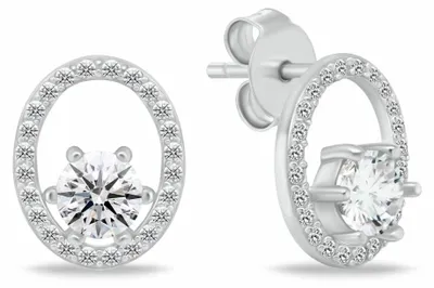 Immagine prodotto di Orecchini d'argento discreti con zirconi, modello EA1055W