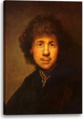Produktbild von Leinwandbild (60x80cm): Rembrandt van Rijn - Selbstportrait, echter Holz-Keilrahmen inkl. Aufhänger, handgefertigt in Deutschland