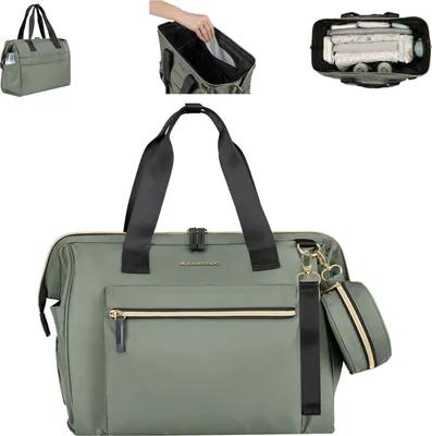 Produktbild von Kikkaboo Wickeltasche Maxi mit Wickelunterlage, kleine Tasche, Reißverschluss hellgrün