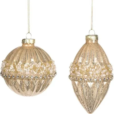 Produktbild von Goodwill Weihnachtskugel Glas Champagner-Gold D 8 cm Vorteilsset Pro 2 Stück