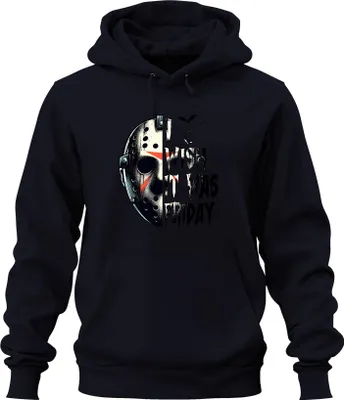 Obrázek produktu pro Jason Eishockeymaske Horror Slasher Halloween Grusel Vintage Uni mikina s kapucí Kapuzenpullover, Navy, L