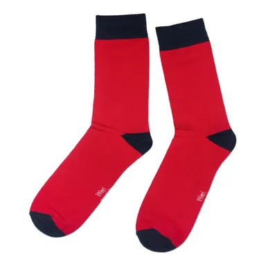 Produktbild von Herren Business Socken aus Baumwolle Color Match Rot-Marine Größe 47-48