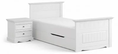 Produktbild von Bett Belluno Elegante Holzbett Nachtkonsole 90x200cm Massivholz Farbe wählbar