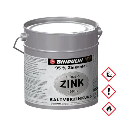 Produktbild von Bindulin Flüssig Zink Silber 95 Prozent Zinkanteil Metalldose 750ml