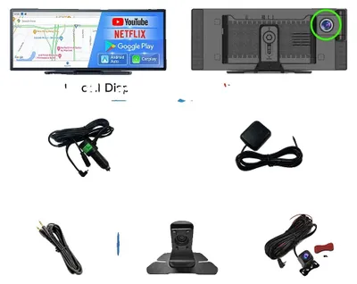Image de Dashcam, double objectif, vision nocturne, caméra arrière 6G 6 m