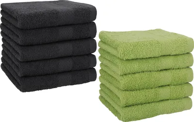 Produktbild von Betz 10 Stück Seiftücher 30x30 cm PREMIUM 100% Baumwolle  Farbe: graphit und avocadogrün