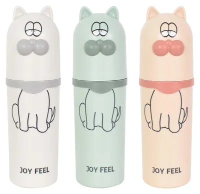 Produktbild von 3 Stück Zahnputzbecher Kinder, Zahnbürsten Etui Kinder, Portable Zahnputzbecher Kinder, Zahnputzbecher Set, Zahnbürsten Etui Karikatur Katze Tier für Camping Geschäftsreisen Reisen Wandern