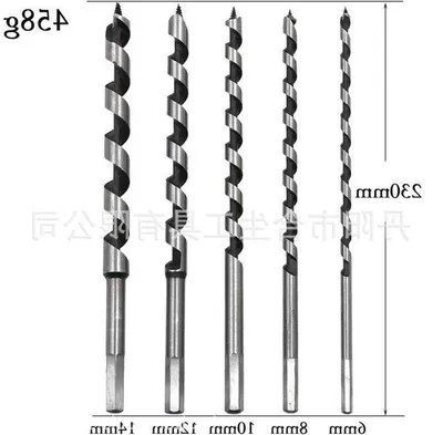 Immagine prodotto di Set di punte per legno, lunghezza 23 cm - Set da 5 pezzi con punta esagonale - 6/8/10/12/14 mm
