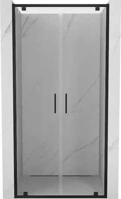 Produktbild von Mexen Exo Duschabtrennung doppelschwenkbar 90 cm, transparent, schwarz - 8182-090-000-70-00