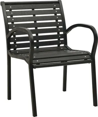 Produktbild von Möbel Gartenstühle - Gartenmöbel - Balkonstuhl 2er-set - multifunktional& Moderne - Stahl und WPC Schwarz - Stühle für Garten, Balkon CLORIS6458776
