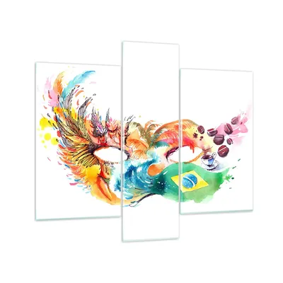 Produktbild von Bilder auf glas - Flagge Karneval Brasilien - 95x80cm - Glasbilder - Wandbilder - Kunstdruck - zum Aufhängen bereit - Wanddekoration aus Glas - Glas Bilder - Wandbild auf Glas - GCB95x80-3036