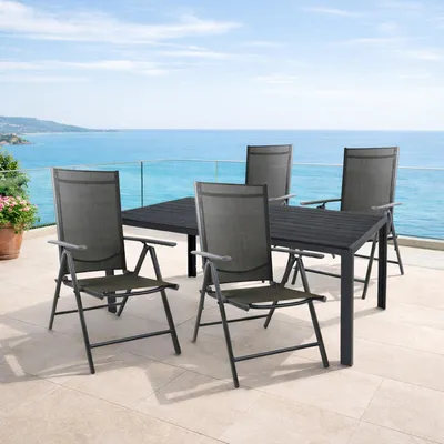 Gartengarnitur Sitzgarnitur 5-teilig L150xB90cm Aluminium / Non-Wood