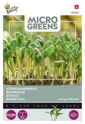 Immagine prodotto di Buzzy Microgreens Semi di borragine - Circa 8 gr | Buzzy_080308