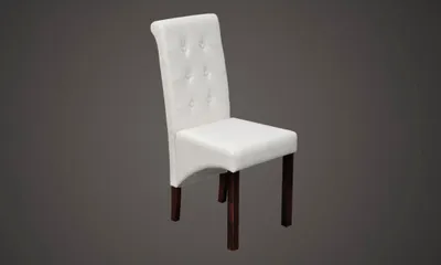 Image de Chaises à manger lot de 4 blanc similicuir