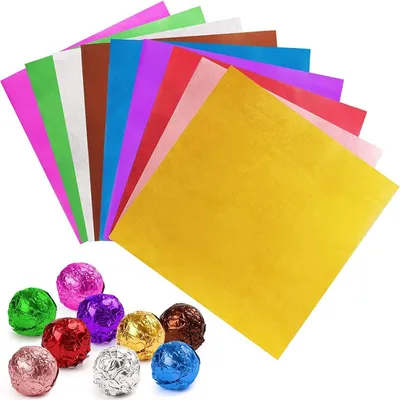 Produktbild von Schokolade Alufolie Verpackungsfolien für Ostern, Süßigkeiten Folie Papier, Aluminium Foil Papier, Geschenkpapier aus Aluminiumfolie für Schokolade, Bonbonpapier Ostern, 900Pcs 8Farbe