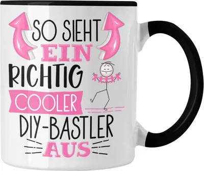 Produktbild von Trendation - So Sieht Ein Richtig Cooler DIY-Bastler Aus Geschenk Tasse Lustiger Spruch Geschenkidee (Schwarz)