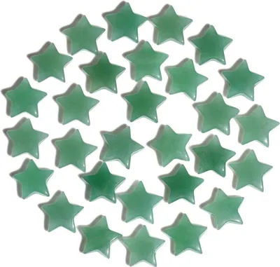 Image de 20 pièces cristal étoile set vert aventurine pierres de guérison pierres de méditation