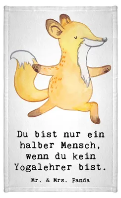 Produktbild von Mr. & Mrs. Panda Gästehandtuch Yogalehrer Herz - Weiß - Geschenk, Kleines Handtuch, Frotteetuch, 30x50, Gästetuch, Klein