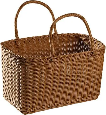 Produktbild von 360Home Korbtasche Korb Geflecht Kunstrattan Braun Gewebte Griffe Glanz 21*19*36cm