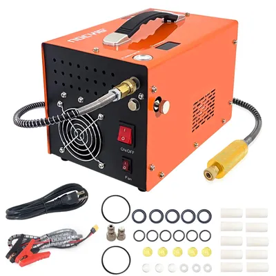 Produktbild von PCP-Luftkompressor - Tragbarer Hochdruckkompressor - 4500 PSI/30 MPa - 220 V - EU-Stecker - Öl- und wasserfrei - Integrierte Stromversorgung - Für Tauchflaschen