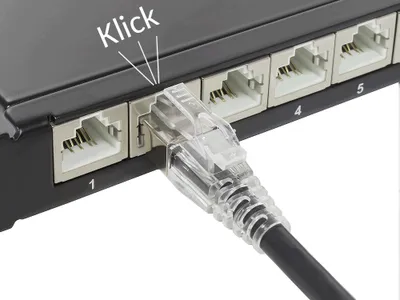 Produktbild von RNS® Patchkabel mit Rastnasenschutz und Verriegelung, Cat. 6A, S/FTP, 500MHz, schwarz, 20m, Good Connections®