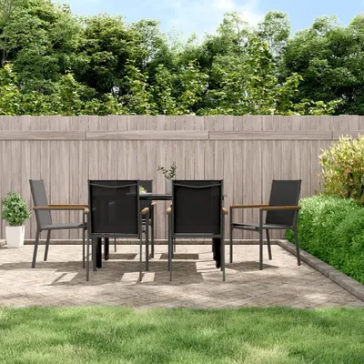 Immagine prodotto di vidaXL Sedie da giardino 6 pezzi nero 55x61,5x90 cm Textilene e acciaio