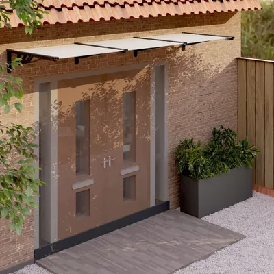 Immagine prodotto di Maison Exclusive - Tettoia per porta, nera e trasparente, 358,5 x 90 cm, policarbonato