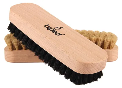 Immagine prodotto di Spazzola per scarpe in faggio - Set di 2 pezzi - Setole naturali - 15,5 x 4,4 cm