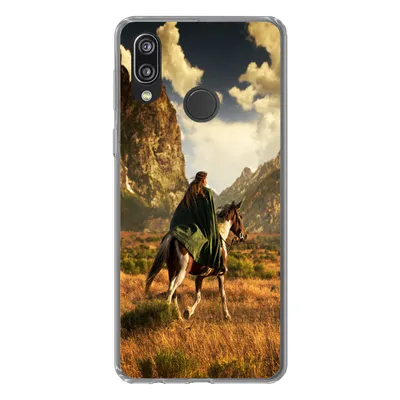 Produktbild von MuchoWow® Handyhülle Schutzhülle Hülle für Huawei P20 Lite (2020) Pferd - Reiter - Natur Silikon Softcase Handy Hülle - Kartenhalter