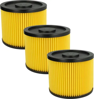 Produktbild von vhbw 3 Faltenfilter kompatibel mit Basic B-NT 1250/1, B-NT 1250 Staubsauger - Patronenfilter Gelb