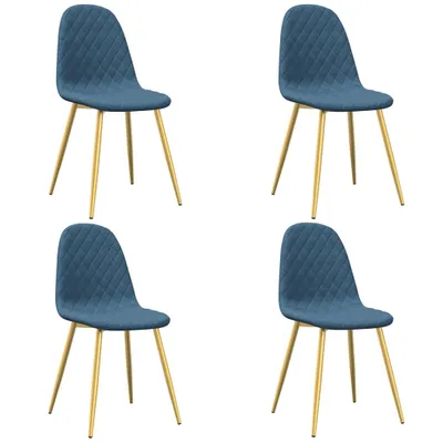 Produktbild von vidaXL Esszimmerstühle 4 Stk. Blau Samt