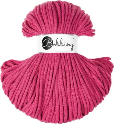 Produktbild von BOBBINY 5 mm Premium Flechtkordel 100 m Garn Häkeln Makramee 50 Farben Farbe Dopamine Pink