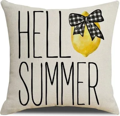 Obrázok produktu pre Obliečka na vankúš HELLO SUMMER 45x45 cm, béžová